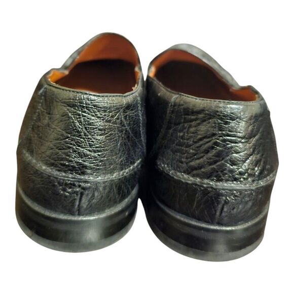 FOSTER RAINEY Men's Black Genuine Ostrich Tassel Loafers - Size 13 - Picture 4 of 9